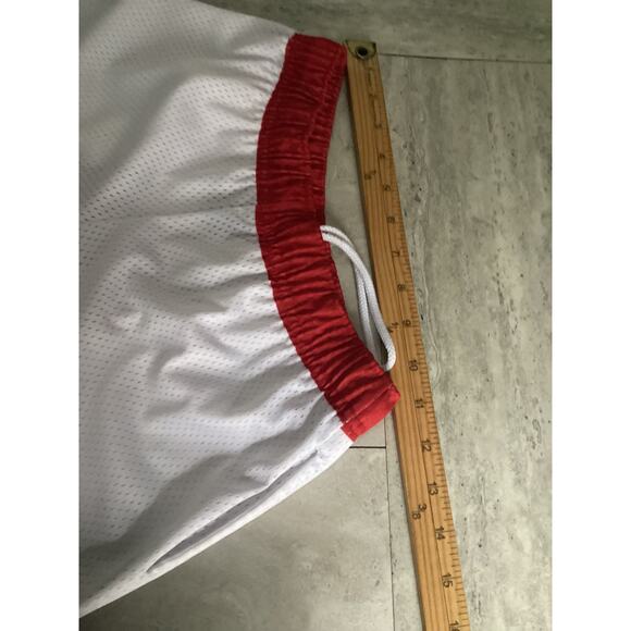 Athlete's Thread White Red Authentic Rebels Basketball Shorts Boys Size Medium - Picture 4 of 5